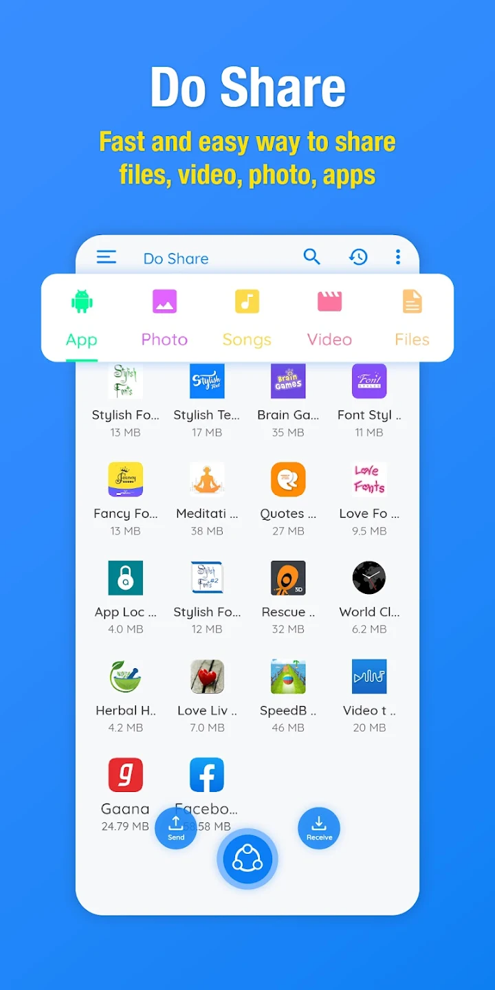 do share fast and easy way-to share files video photo apps